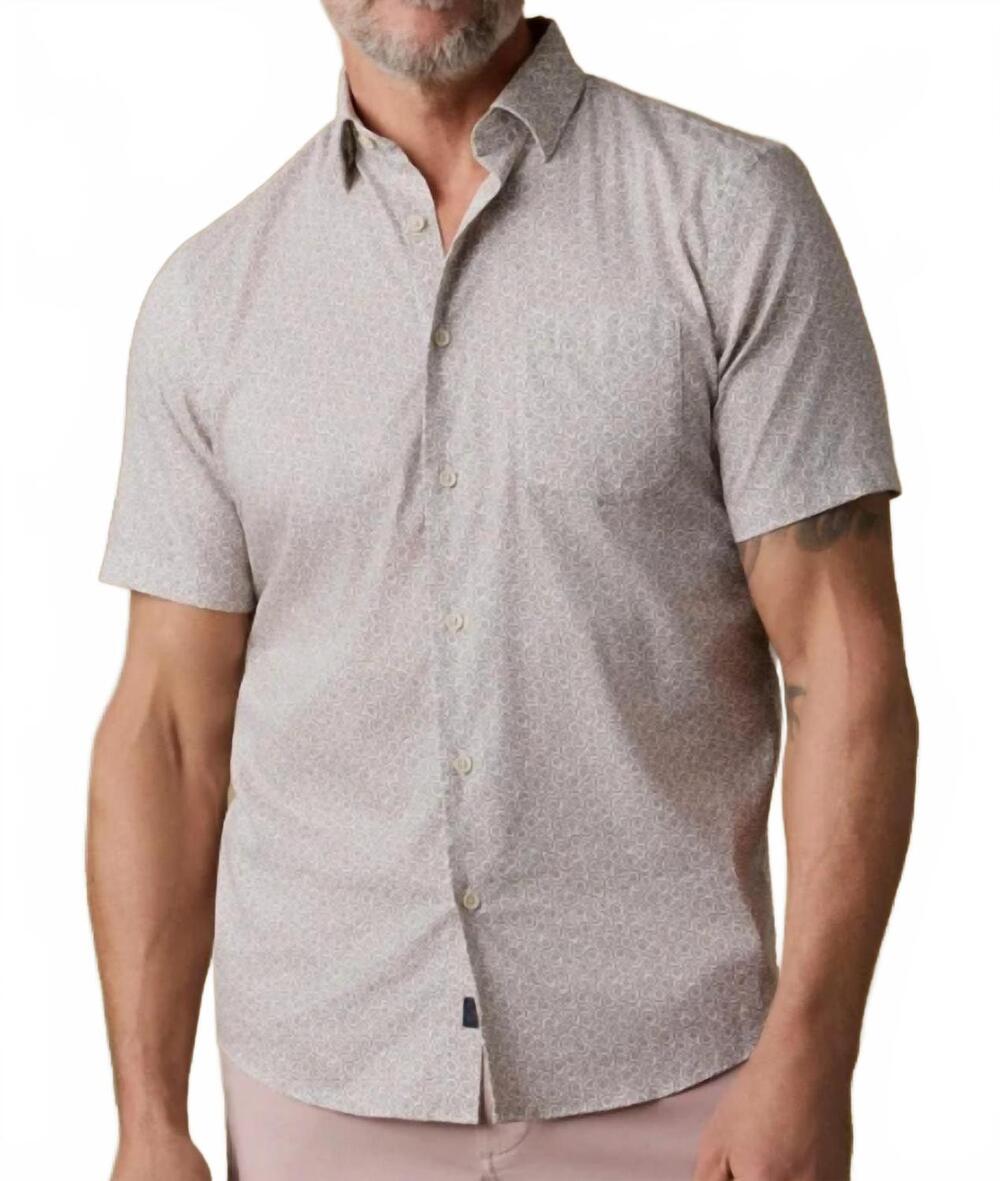 NEW FAHERTY short sleeves movement monterey shirt in wood sunray block